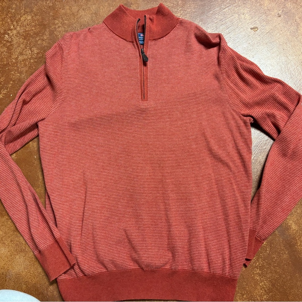 Vineyard Vines Men's Brick Red Zip-Up Sweater